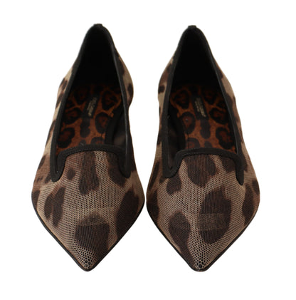 Dolce & Gabbana Elegant Leopard Print Flat Loafers Dolce & Gabbana