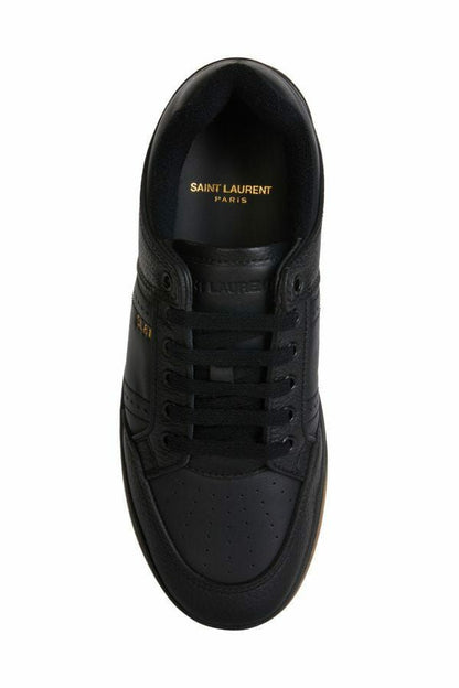 Saint Laurent Elegant Black Low-Top Leather Sneakers Saint Laurent