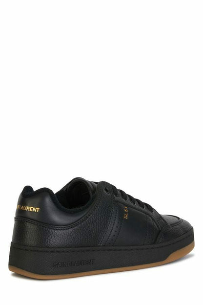 Saint Laurent Elegant Black Low-Top Leather Sneakers Saint Laurent