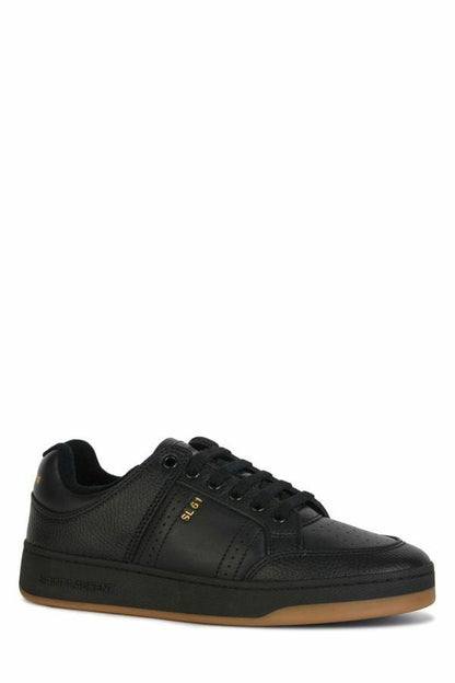 Saint Laurent Elegant Black Low-Top Leather Sneakers Saint Laurent