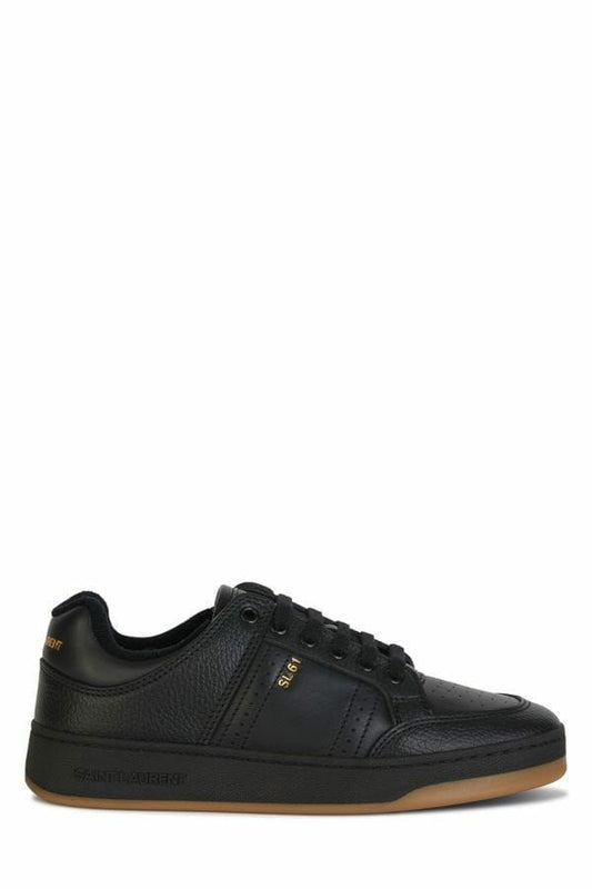 Saint Laurent Elegant Black Low-Top Leather Sneakers Saint Laurent