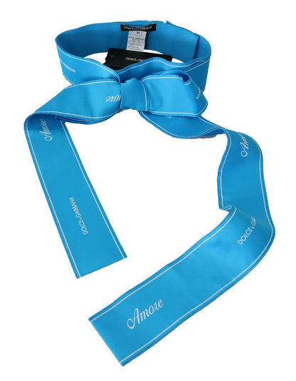 Dolce & Gabbana Elegant Bow Snap Blue Waist Belt Dolce & Gabbana