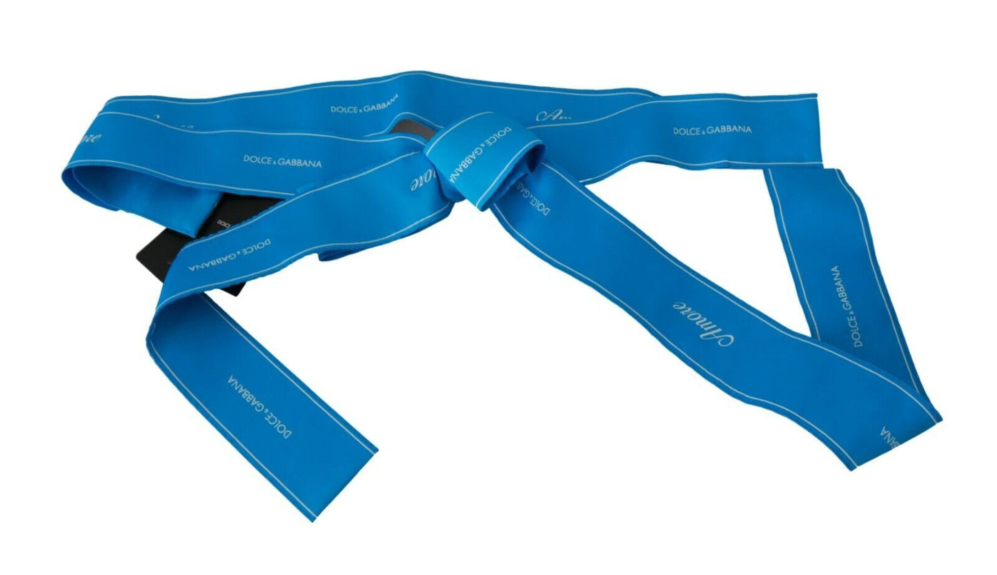 Dolce & Gabbana Elegant Bow Snap Blue Waist Belt Dolce & Gabbana