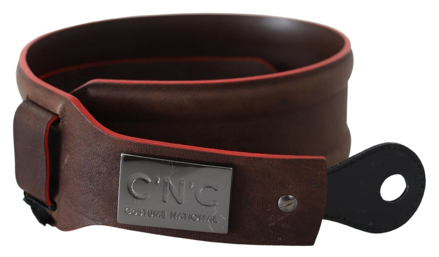 Costume National Elegant Dark Brown Leather Fashion Belt Costume National