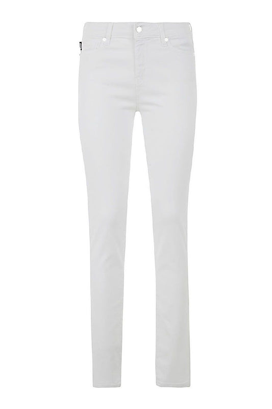 Love Moschino Chic White Cotton Blend Denim Love Moschino