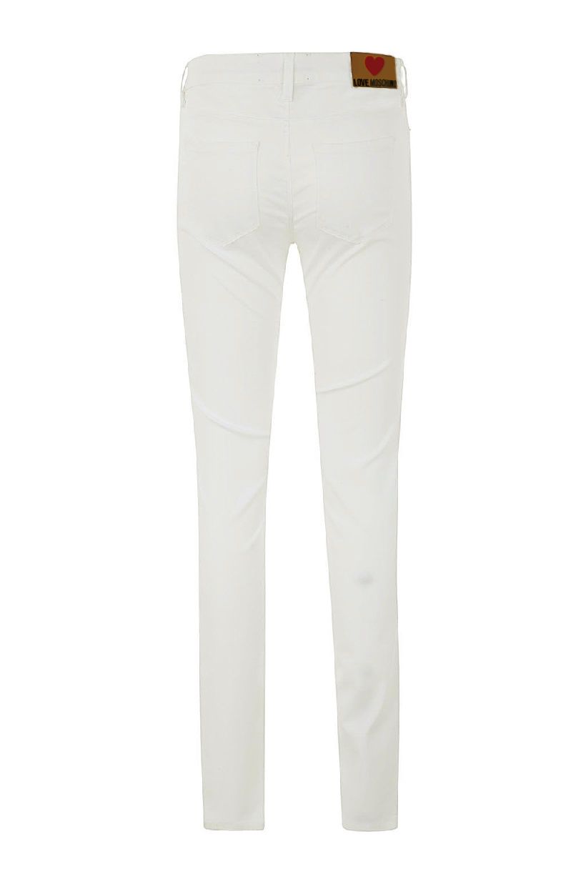 Love Moschino Chic White Cotton Blend Denim Love Moschino