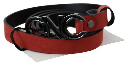 Costume National Elegant Blood Red Leather Belt Costume National