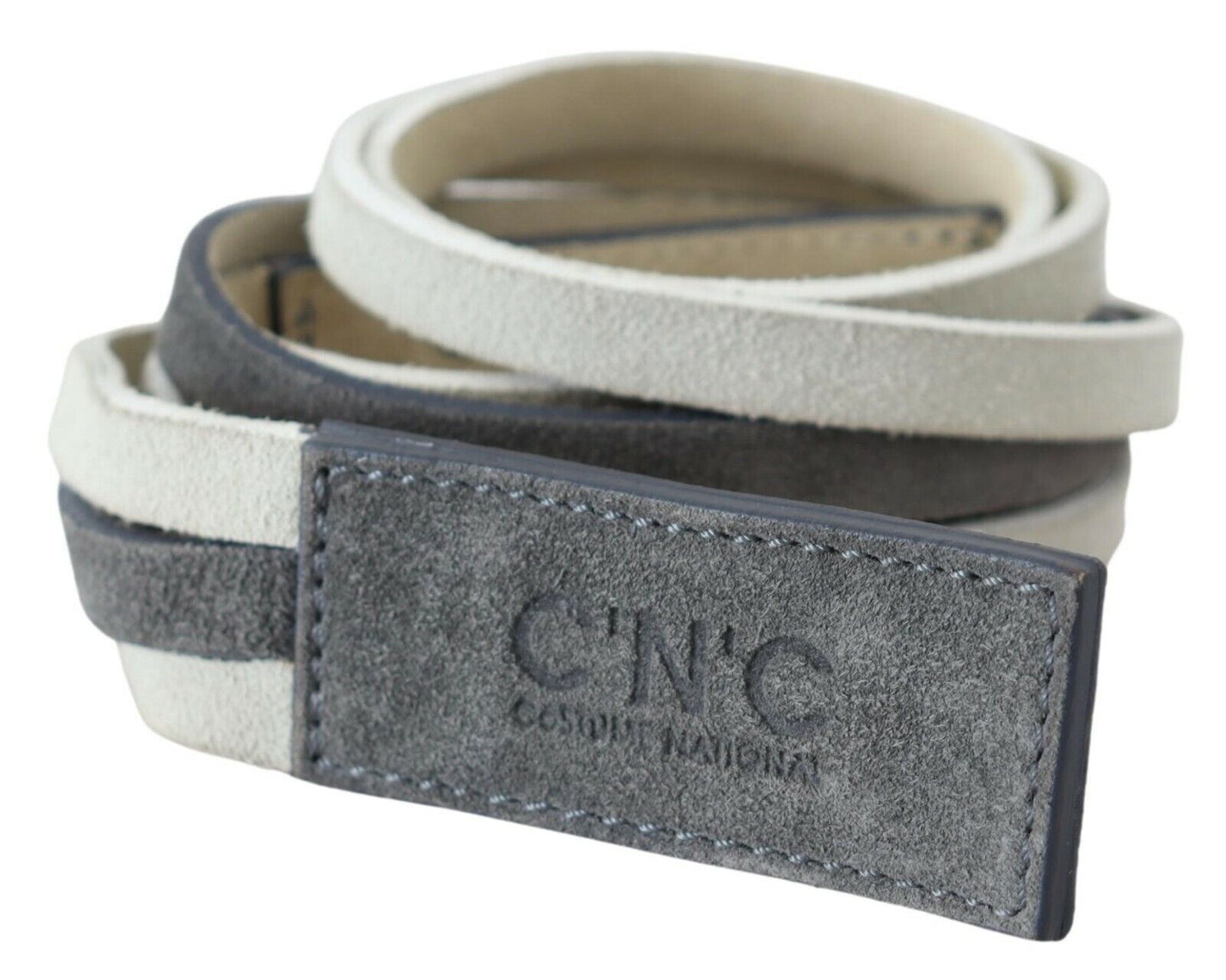 Costume National Chic White Leather Logo Belt Costume National