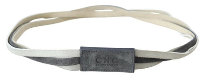 Costume National Chic White Leather Logo Belt Costume National