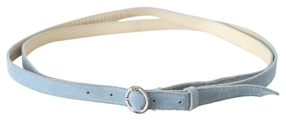 Costume National Chic Sky Blue Leather Belt - Buckle Up in Style Costume National