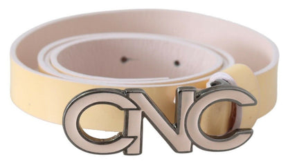 Costume National Chic Beige Logo Leather Belt Costume National