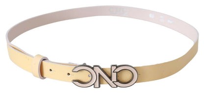 Costume National Chic Beige Logo Leather Belt Costume National