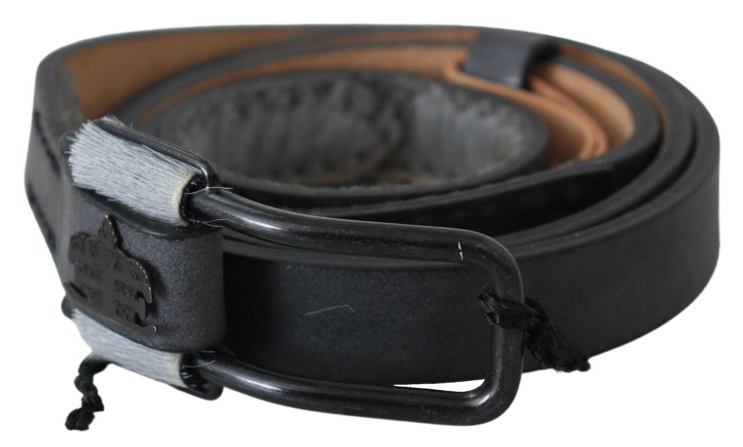 Ermanno Scervino Elegant Black Braided Leather Belt Ermanno Scervino