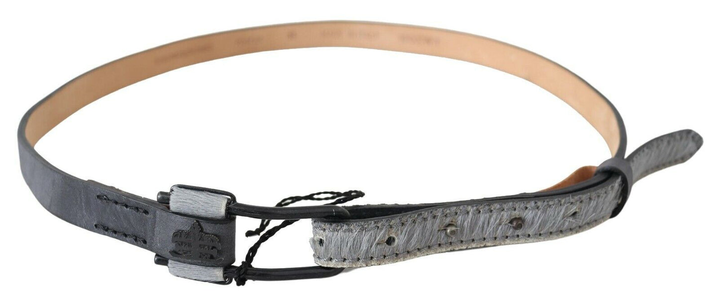 Ermanno Scervino Elegant Black Braided Leather Belt Ermanno Scervino