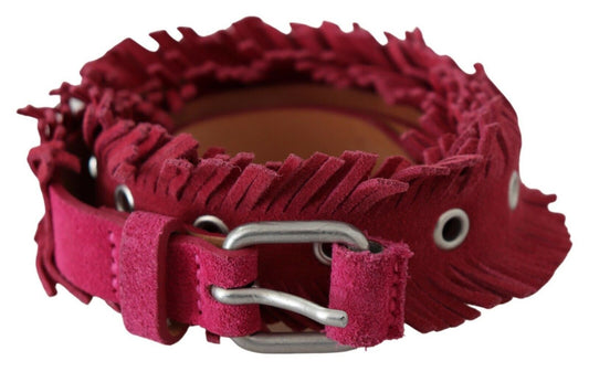 Ermanno Scervino Elegant Maroon Double Buckle Leather Belt Ermanno Scervino