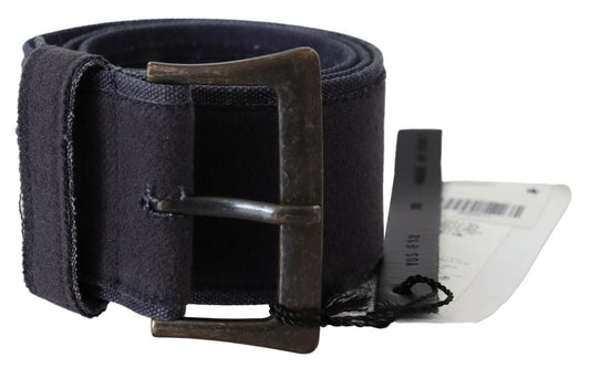 Ermanno Scervino Elegant Navy Blue Leather Waist Belt Ermanno Scervino