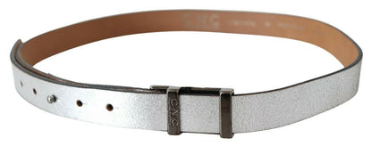 Costume National Elegant Silver Leather Fashion Belt Costume National