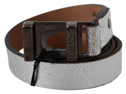 Costume National Elegant Silver Leather Fashion Belt Costume National