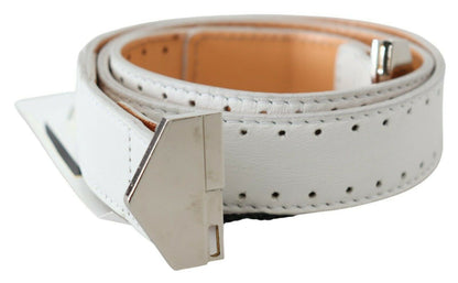 GF Ferre Elegant White Leather Fashion Belt GF Ferre