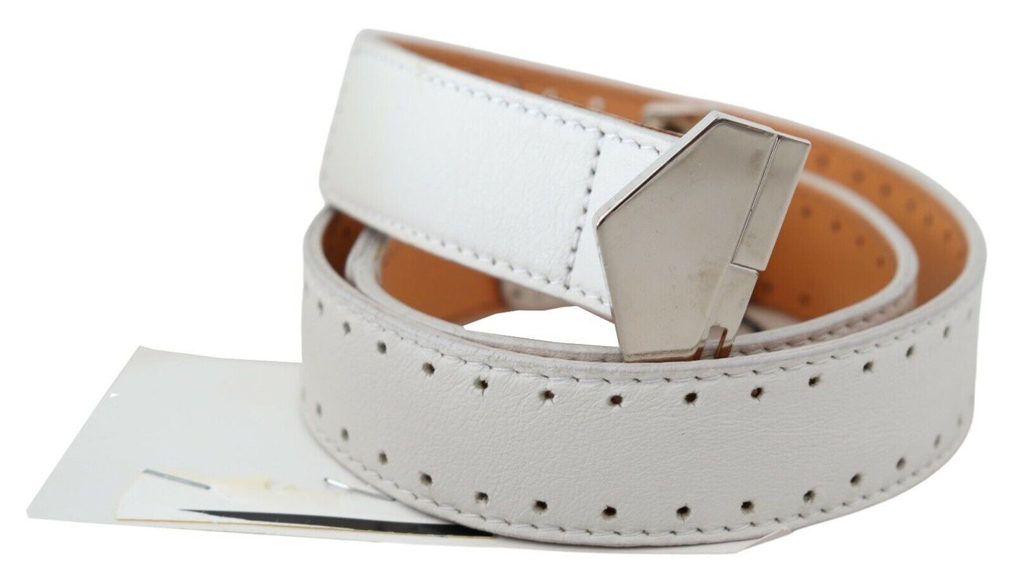 GF Ferre Elegant White Leather Fashion Belt GF Ferre