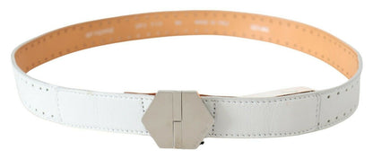 GF Ferre Elegant White Leather Fashion Belt GF Ferre