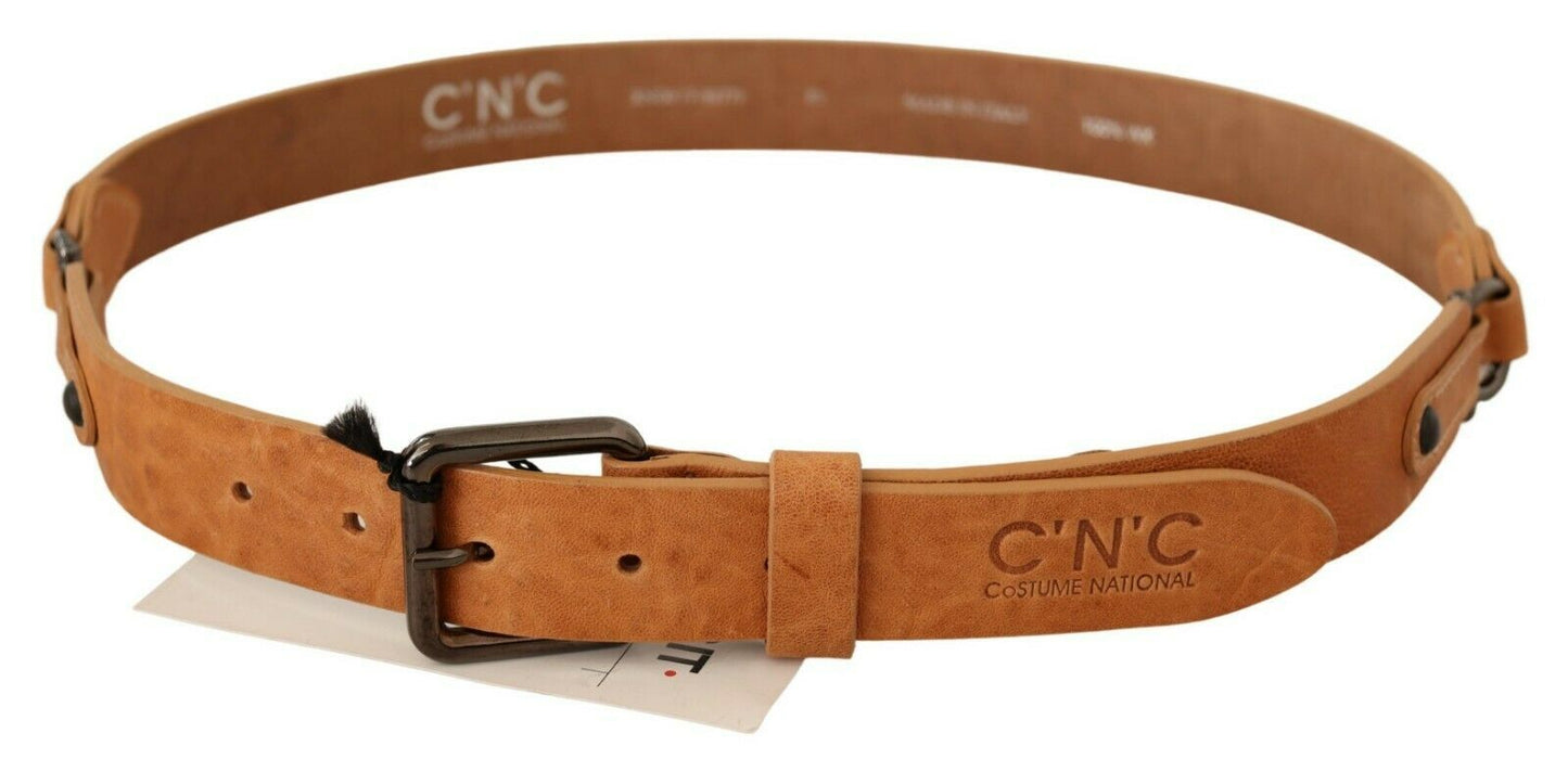 Costume National Elegant Light Brown Fashion Belt with Black-Tone Buckle Costume National