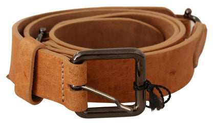 Costume National Elegant Light Brown Fashion Belt with Black-Tone Buckle Costume National