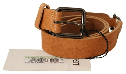 Costume National Elegant Light Brown Fashion Belt with Black-Tone Buckle Costume National