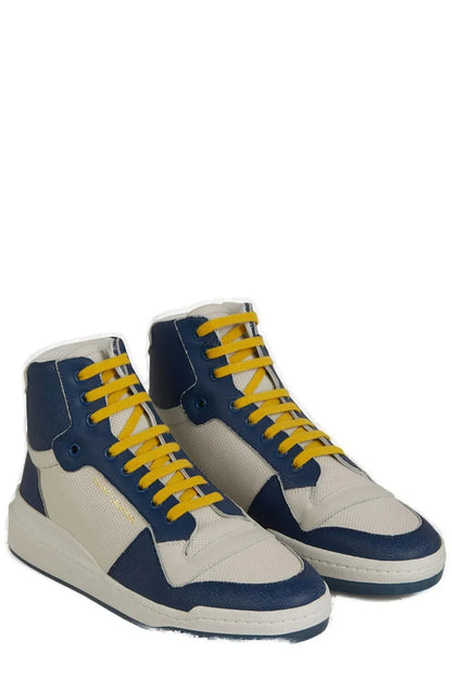 Saint Laurent Elevate Your Style with Mid-Top Blue Luxury Sneakers Saint Laurent