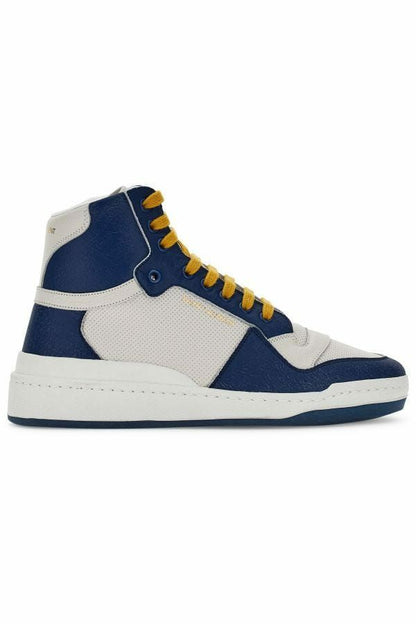 Saint Laurent Elevate Your Style with Mid-Top Blue Luxury Sneakers Saint Laurent