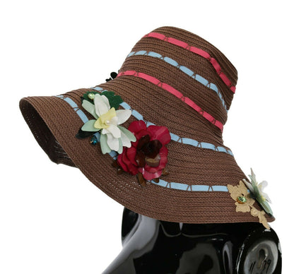 Dolce & Gabbana Elegant Floppy Floral Wide Brim Hat Dolce & Gabbana