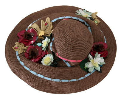 Dolce & Gabbana Elegant Floppy Floral Wide Brim Hat Dolce & Gabbana