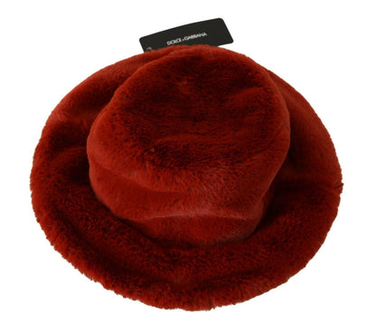 Dolce & Gabbana Elegant Red Bucket Cap with Logo Detailing Dolce & Gabbana