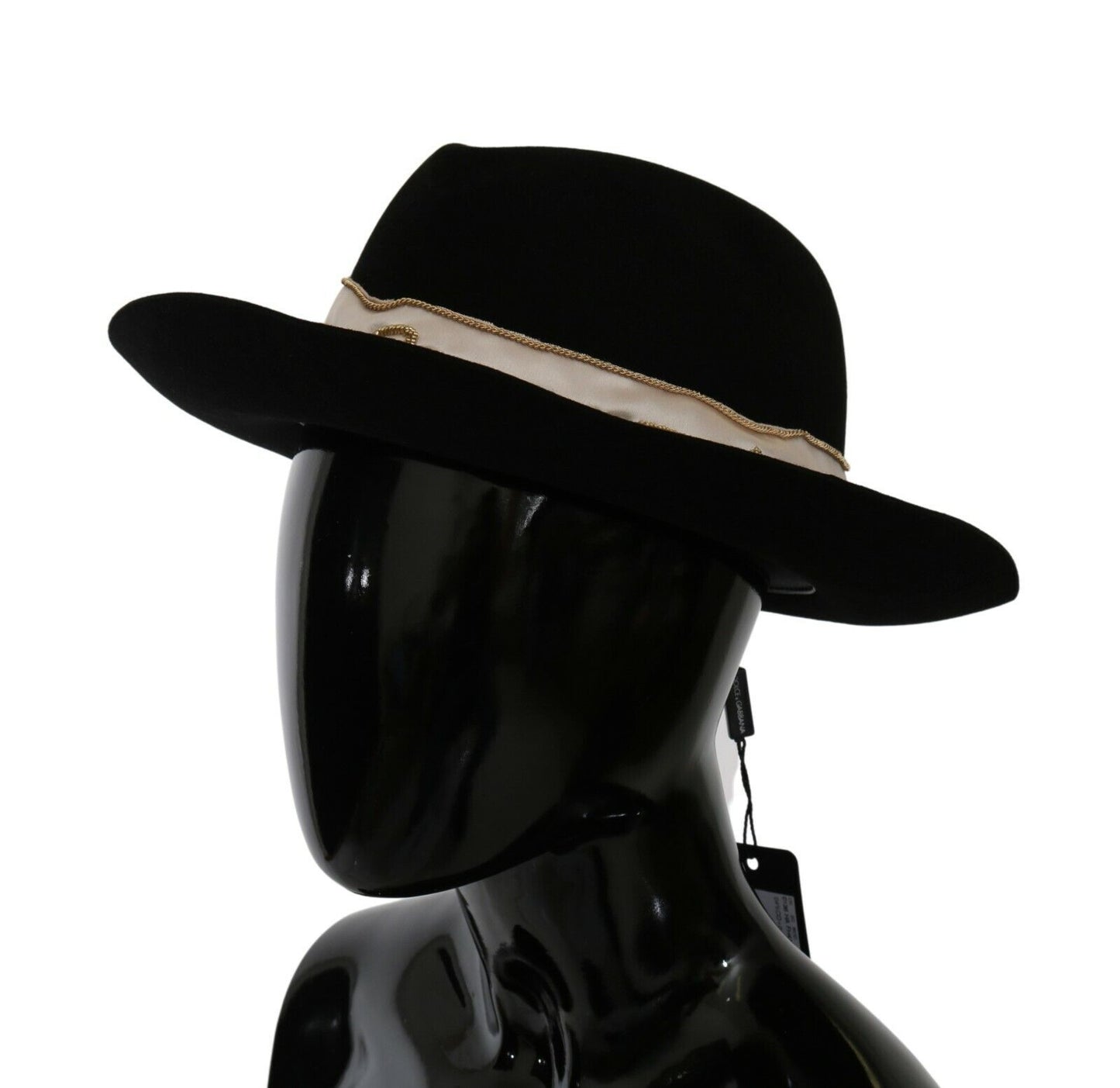 Dolce & Gabbana Elegant Black Lapin Wide Brim Panama Hat Dolce & Gabbana