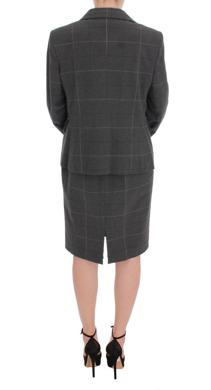 BENCIVENGA Elegant Checkered Cotton-Blend Suit Set BENCIVENGA