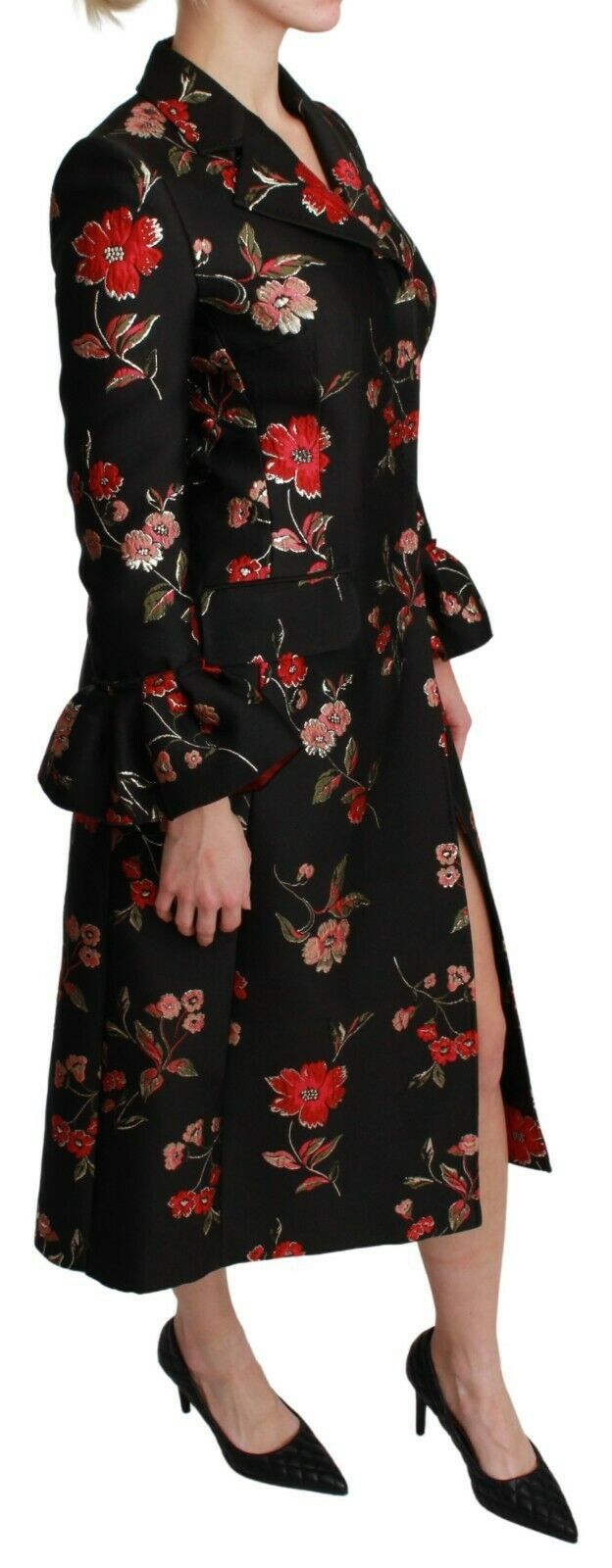 Dolce & Gabbana Elegant Floral Embroidered Trench Coat Dolce & Gabbana