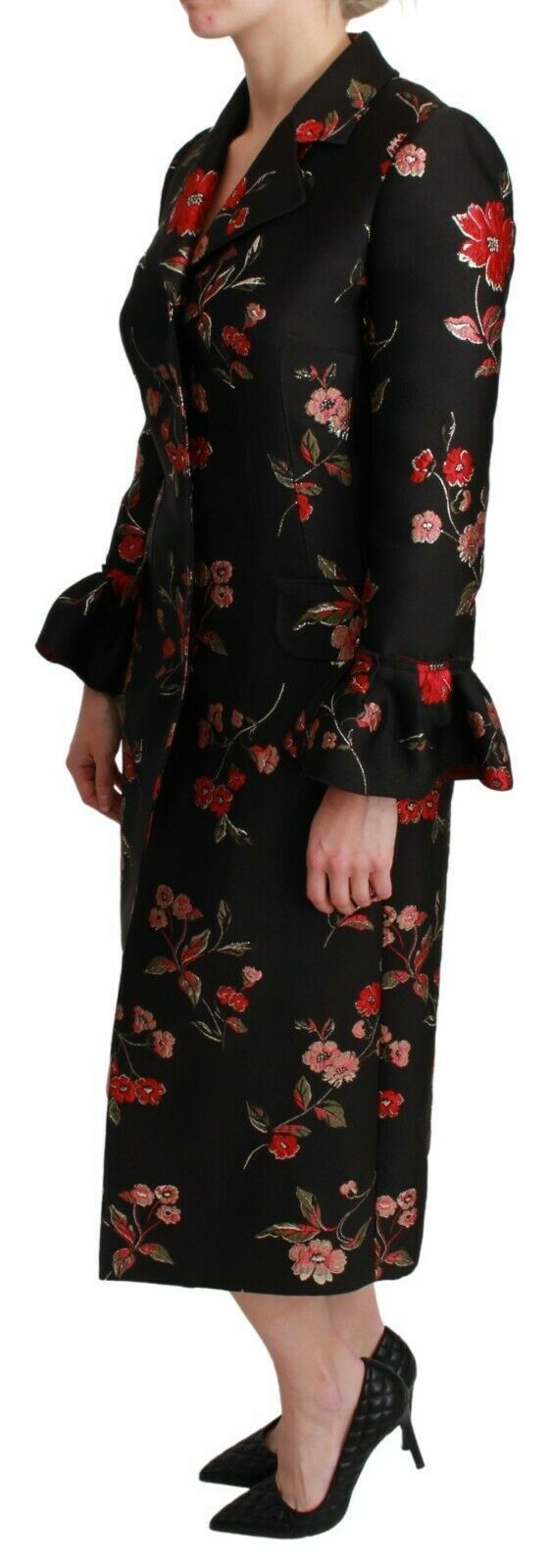 Dolce & Gabbana Elegant Floral Embroidered Trench Coat Dolce & Gabbana