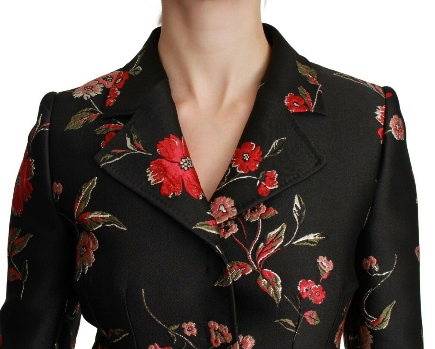 Dolce & Gabbana Elegant Floral Embroidered Trench Coat Dolce & Gabbana