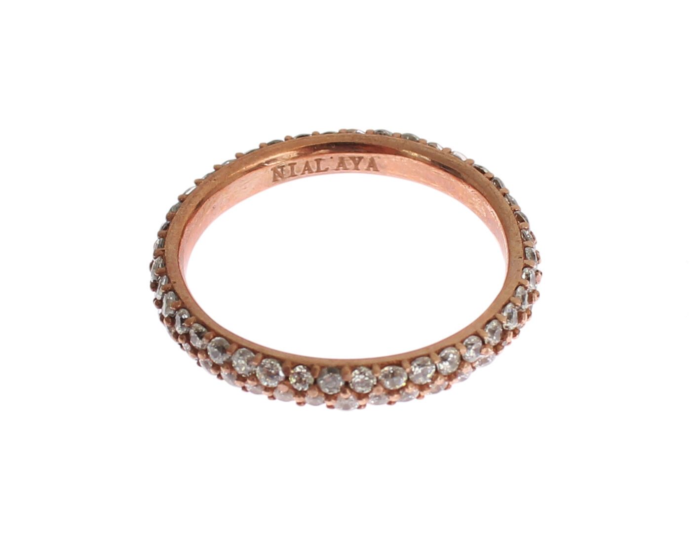 Nialaya Chic Pink Crystal-Encrusted Silver Ring Nialaya