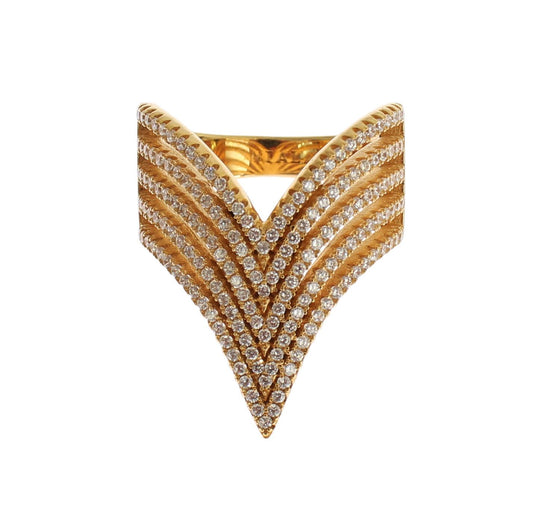 Nialaya Glamorous Gold Plated Crystal Ring Nialaya