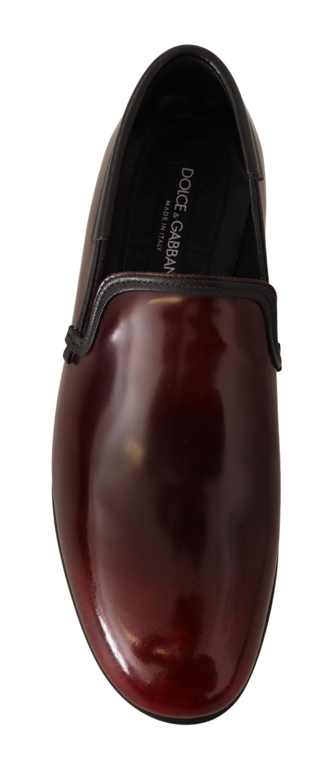 Dolce & Gabbana Elegant Bordeaux Leather Loafers Dolce & Gabbana