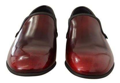 Dolce & Gabbana Elegant Bordeaux Leather Loafers Dolce & Gabbana