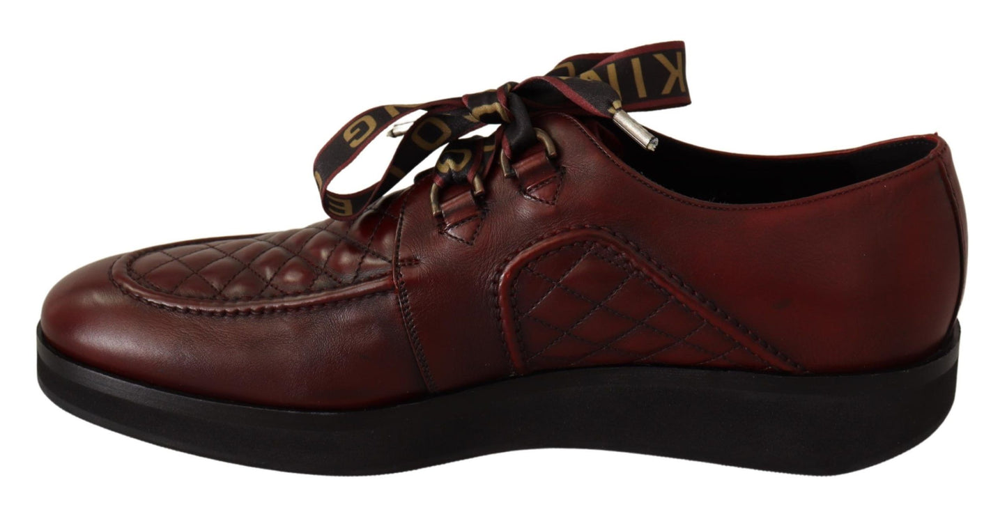 Dolce & Gabbana Elegant Bordeaux Derby Leather Shoes Dolce & Gabbana