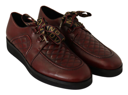 Dolce & Gabbana Elegant Bordeaux Derby Leather Shoes Dolce & Gabbana