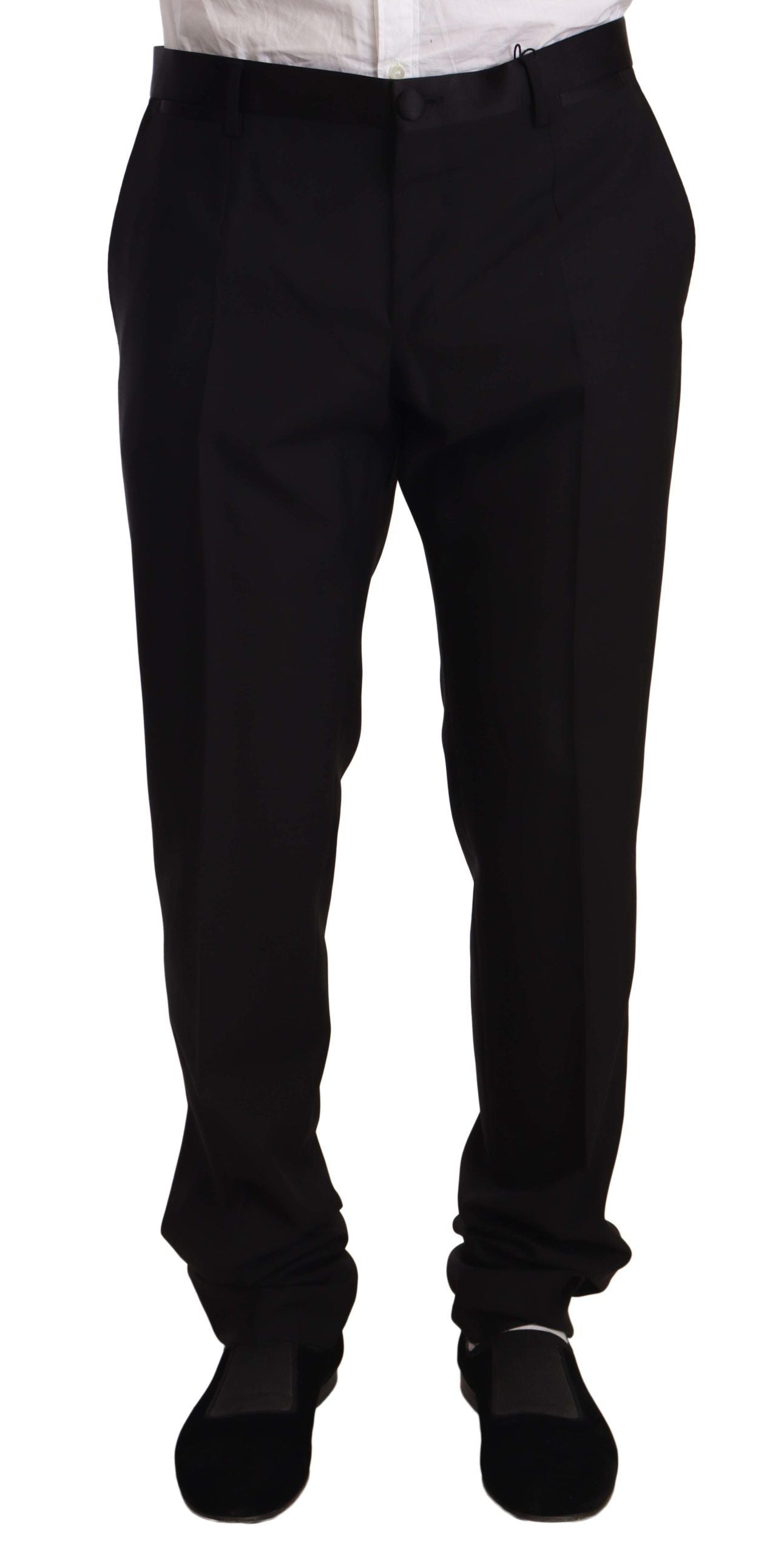 Dolce & Gabbana Elegant Black Skinny Tuxedo Trousers Dolce & Gabbana