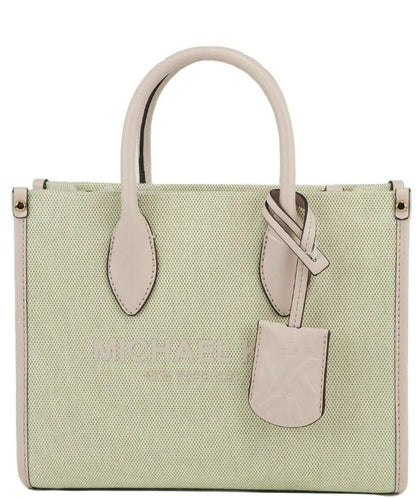 Michael Kors Mirella Small Powder Blush Canvas Shopper Crossbody Handbag Purse Michael Kors