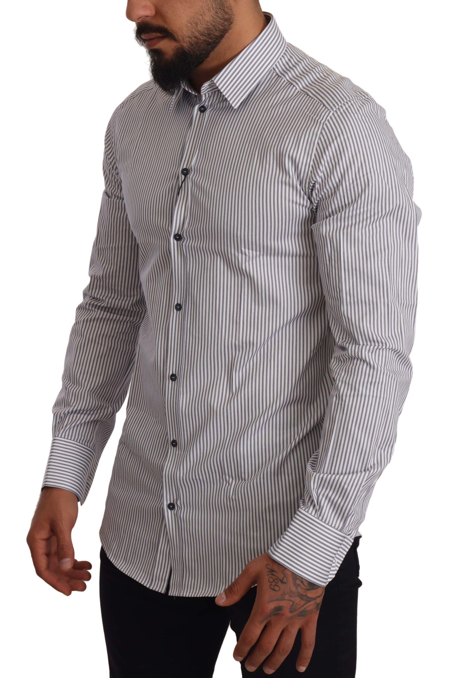 Dolce & Gabbana Elegant Slim Fit Striped Cotton Shirt Dolce & Gabbana