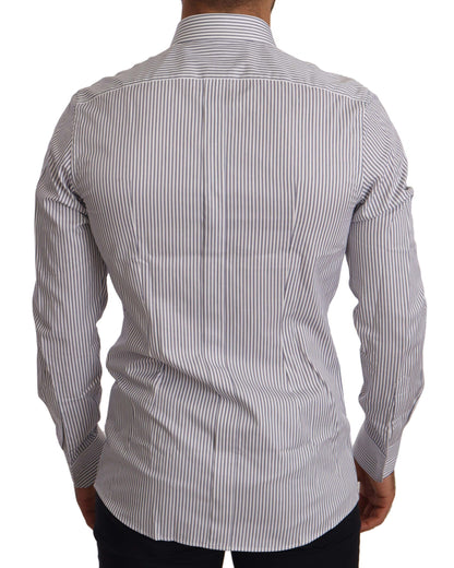 Dolce & Gabbana Elegant Slim Fit Striped Cotton Shirt Dolce & Gabbana