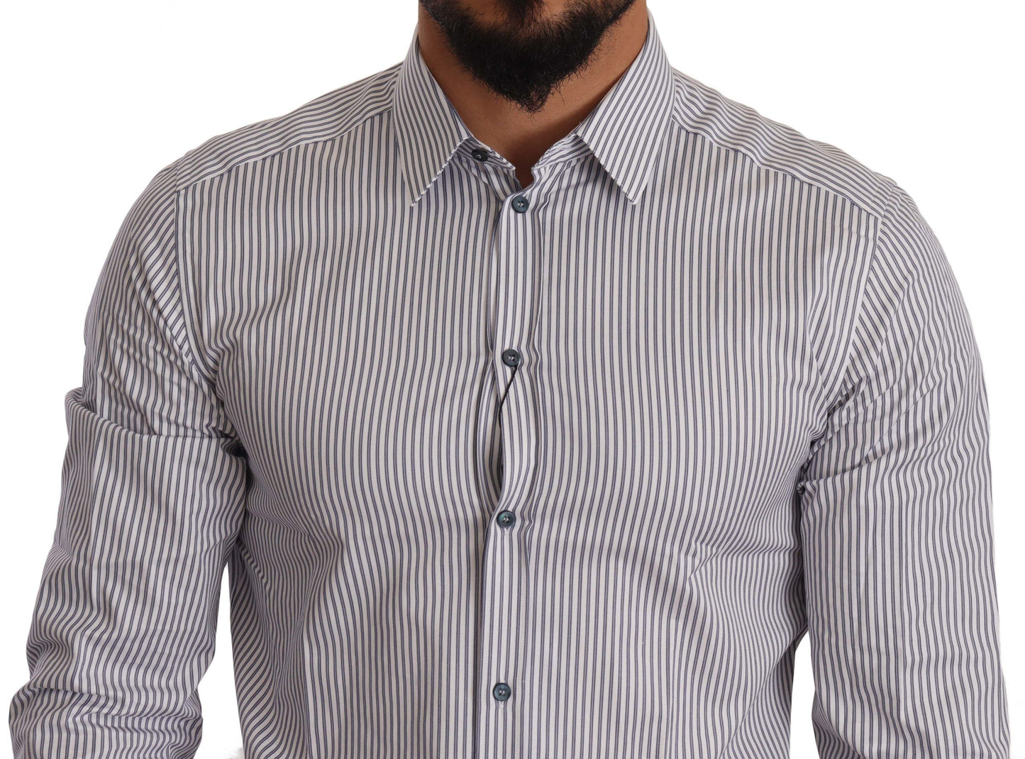 Dolce & Gabbana Elegant Slim Fit Striped Cotton Shirt Dolce & Gabbana