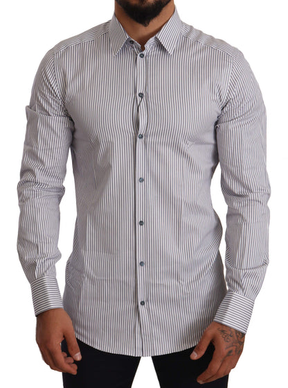 Dolce & Gabbana Elegant Slim Fit Striped Cotton Shirt Dolce & Gabbana